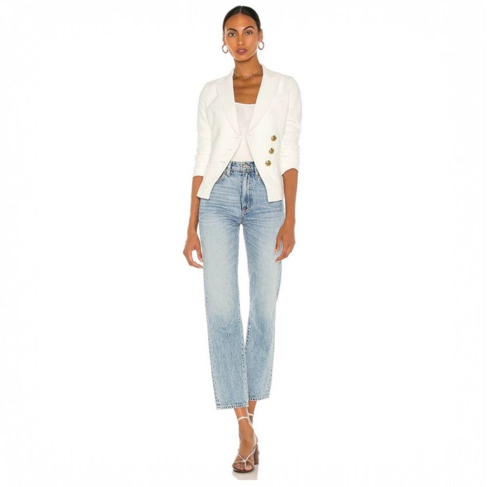 Smythe Wrap Asymmetrical Single Breasted Blazer Cream Ivory White Suit Jacket 12 - Picture 11 of 11